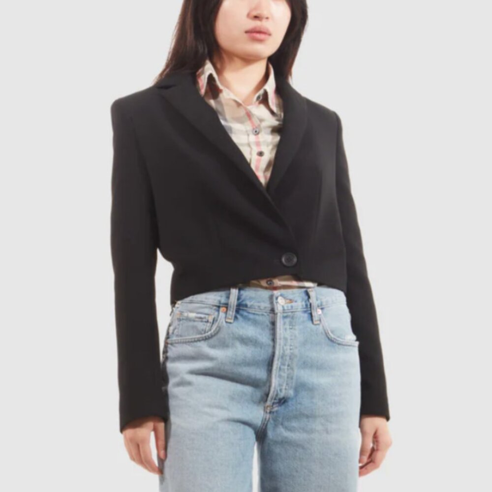 NWOT Maje Cropped Black Blazer, Size S/M